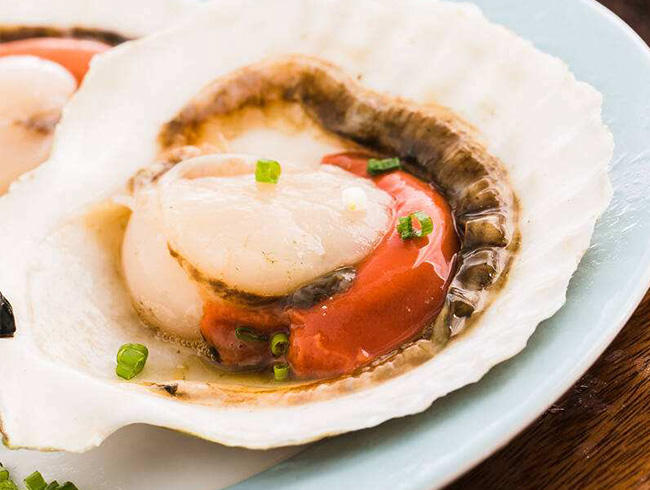 Scallop in half shell